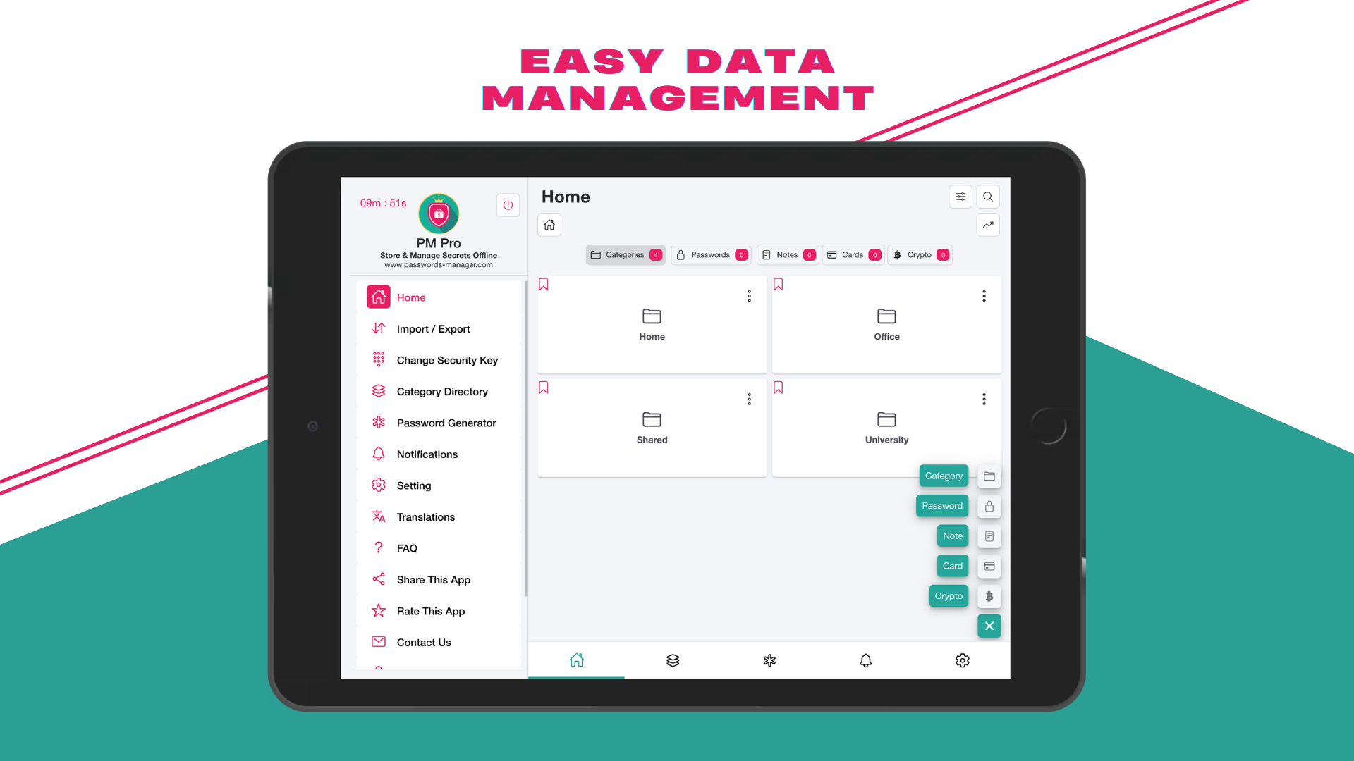 PM Pro - Data management